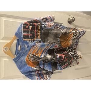 Vintage AOP Team USA Basketball Magic Johnson Graphic T-Shirt Large